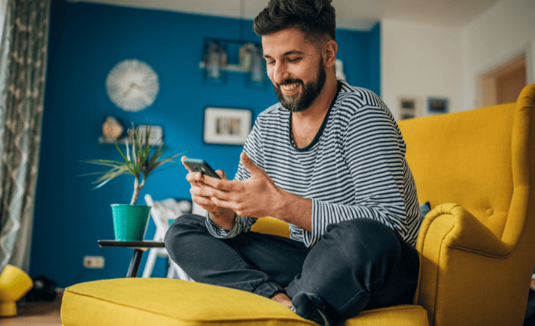 man is chatting on phone