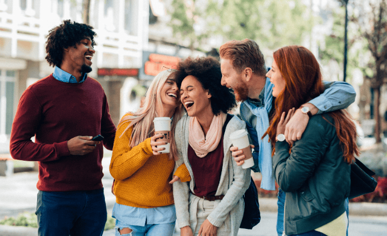 some friends laughing together